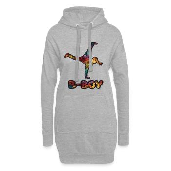 Breakdance B-Boy Danse de rue Hip Hop - Sweat-shirt à capuche long Femme - gris chiné - Devant