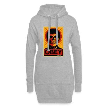 Skull Rays Pop-Art-Poster - Hoodie-Kleid - Grau meliert - Vorne