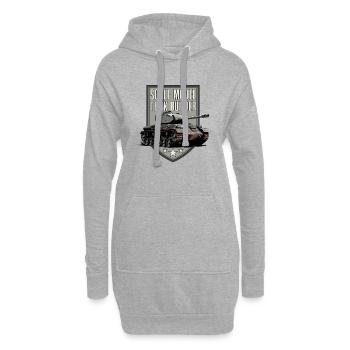 Constructeur de chars miniatures à l’échelle - Sweat-shirt à capuche long Femme - gris chiné - Devant