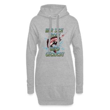 Forellen Angeln Trout Sprung – Fangfreude - Hoodie-Kleid - Grau meliert - Vorne