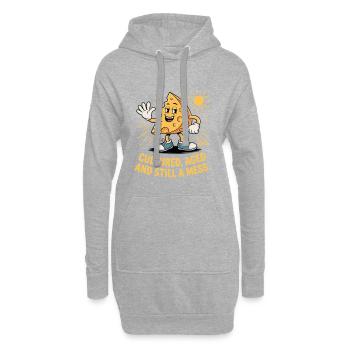Kulturierter Käse, gereift und dennoch unordentlich - Hoodie-Kleid - Grau meliert - Vorne