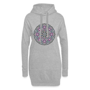 Beltane Mandala Heidnische Maifeierlichkeiten - Hoodie-Kleid - Grau meliert - Vorne