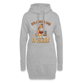 Es ist ein guter Tag, ein Buch zu lesen. Giraffen-Lesebuch. - Hoodie-Kleid - Grau meliert - Vorne