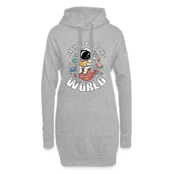 La lecture de livres, c’est hors de ce monde - Sweat-shirt à capuche long Femme - gris chiné - Devant