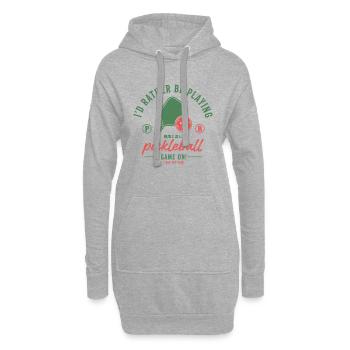 Joueur drôle de pickleball jouant au terrain de pickleball - Sweat-shirt à capuche long Femme - gris chiné - Devant
