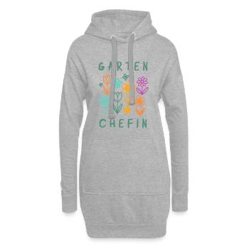 Garten Chefin Blumen Retro Design - Hoodie-Kleid - Grau meliert - Vorne