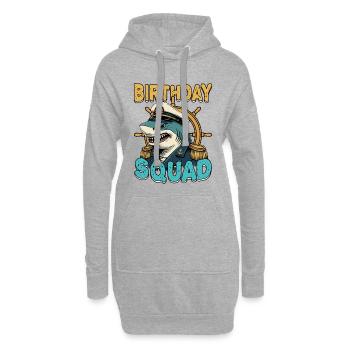 Birthday Squad Beach Summer Cruise Shark Kapitän - Hoodie-Kleid - Grau meliert - Vorne