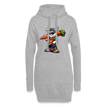 Drôle de lapin de Pâques avec un lapin carotte - Sweat-shirt à capuche long Femme - gris chiné - Devant