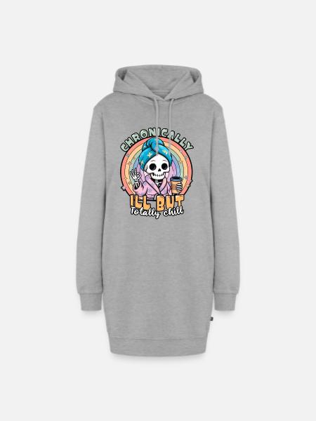 Fibromyalgie-Bewusstsein chronisch kranker Skelett - Hoodie-Kleid - Grau meliert