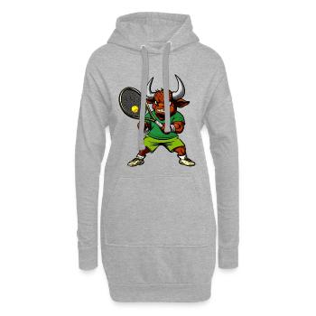Joueur de tennis Taureau - Sweat-shirt à capuche long Femme - gris chiné - Devant