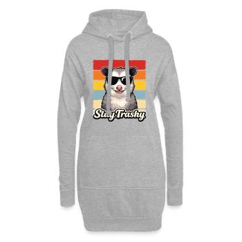 Stay Trashy Opossum Retro Funny Animal Shirt - Hoodie-Kleid - Grau meliert - Vorne
