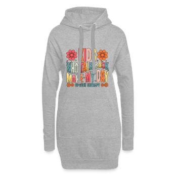 SLP-Kinder, die zurücksprechen, machen mir den Tag - Hoodie-Kleid - Grau meliert - Vorne