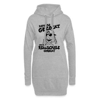Zuhause gezockt Realschule gerockt Schulabschluss - Hoodie-Kleid - Grau meliert - Vorne