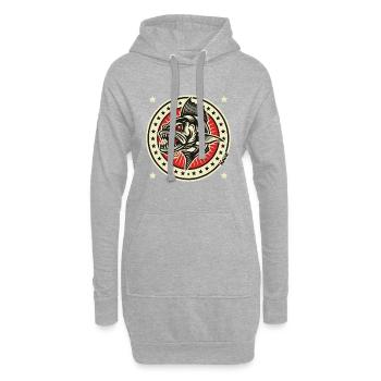 Emblème Barracuda - Sweat-shirt à capuche long Femme - gris chiné - Devant