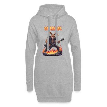 Heavy Metal Osterhase Rocker Ostern Hardcore Hase - Hoodie-Kleid - Grau meliert - Vorne