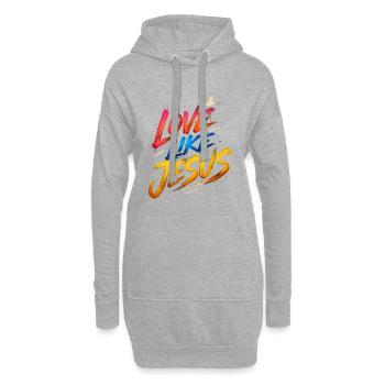 Jesus Tshirt Love Like Jesus Christliches Geschenk - Hoodie-Kleid - Grau meliert - Vorne
