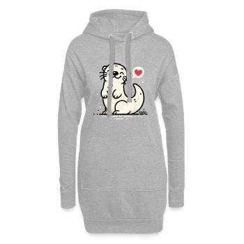 Herzlicht-Siegel-Zauber - Hoodie-Kleid - Grau meliert - Vorne