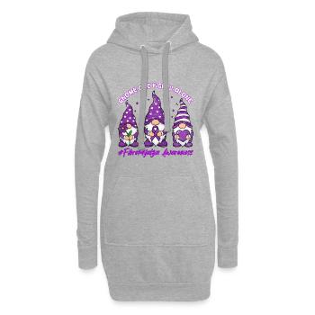 Fibromyalgie-Bewusstseins-Gnom-Fibro-Band - Hoodie-Kleid - Grau meliert - Vorne