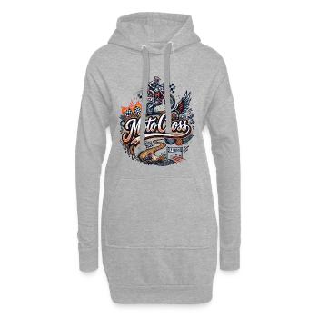 Motocross-Motorrad-Cross-Trial-Enduro-Freestyle - Hoodie-Kleid - Grau meliert - Vorne
