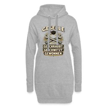Geselle Gesellenprüfung bestanden Ausbildung - Hoodie-Kleid - Grau meliert - Vorne
