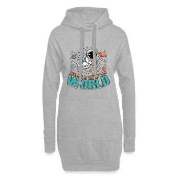 Lire des livres, c’est hors de ce monde - Sweat-shirt à capuche long Femme - gris chiné - Devant