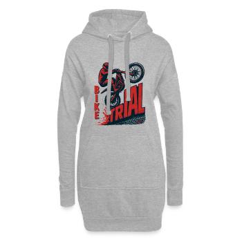 MotoTrial-Fahrer-Grafik - Hoodie-Kleid - Grau meliert - Vorne