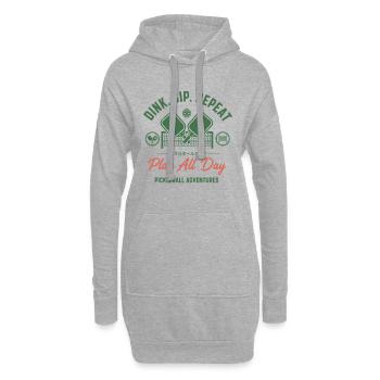 Pickleball Dink Sip Repeat Play All Day Adventures - Hoodie-Kleid - Grau meliert - Vorne