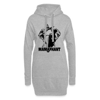 Mamaphant Elefant zum Muttertag - Hoodie-Kleid - Grau meliert - Vorne