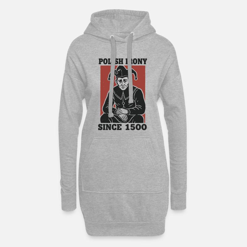 Polnische Ironie Stańczyk seit 1500 - Hoodie-Kleid - Grau meliert