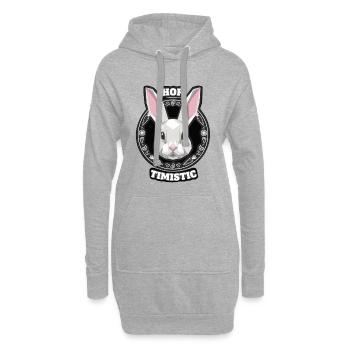 Lapin de Pâques Hoptimiste - Sweat-shirt à capuche long Femme - gris chiné - Devant