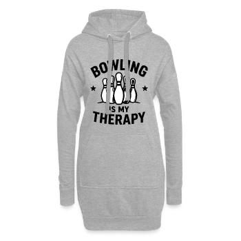 Bowling is my Therapy Sport Bowling Pins - Hoodie-Kleid - Grau meliert - Vorne
