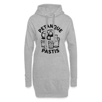 Sport de boule pétanque pastis - Sweat-shirt à capuche long Femme - gris chiné - Devant