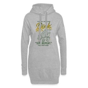 Pickleball-lustiger Spieler Dink Sip Repeat Love - Hoodie-Kleid - Grau meliert - Vorne