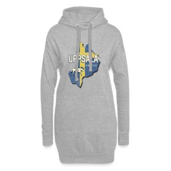 Carte souvenir de la province d’Uppsala, Suède - Sweat-shirt à capuche long Femme - gris chiné - Devant