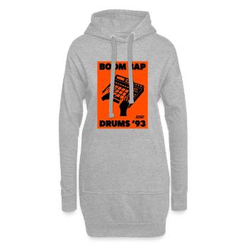 Boom Bap Drums '93 Retro - Hoodie-Kleid - Grau meliert - Vorne