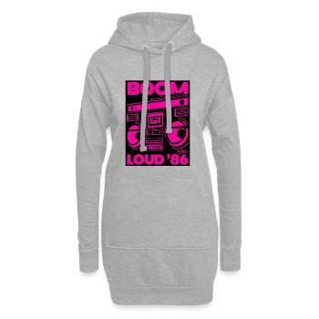 Boom Loud '86 Boombox Neon - Hoodie Dress - heather grey - Front
