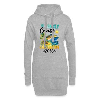 Family Cruise Caribbean 2026 - Hoodie-Kleid - Grau meliert - Vorne