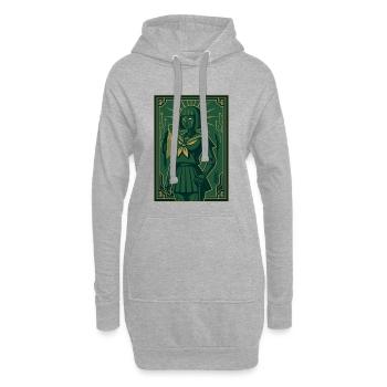 Cyber Deco Android Green Sentinel - Sweat-shirt à capuche long Femme - gris chiné - Devant