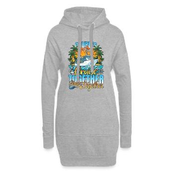 Paare, die auf Familienurlaub kreuzen - Hoodie-Kleid - Grau meliert - Vorne
