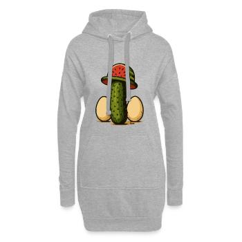 Watermelon Hat Cactus EGG Duo - Hoodie Dress - heather grey - Front