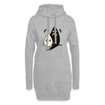 Petit Cœur et Duo Sombre de l’Ombre - Sweat-shirt à capuche long Femme - gris chiné - Devant