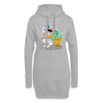 T-shirt selfie d’astronaute extraterrestre - Sweat-shirt à capuche long Femme - gris chiné - Devant
