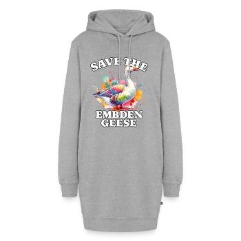 Emdengans Save Embden Goose - Hoodie-Kleid - Grau meliert - Vorne