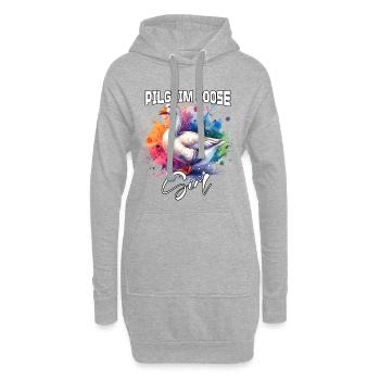 Oie pèlerine Fille Oie pèlerine - Sweat-shirt à capuche long Femme - gris chiné - Devant