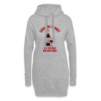 Save Water Drink Wine Shirt Lustig - Hoodie-Kleid - Grau meliert - Vorne