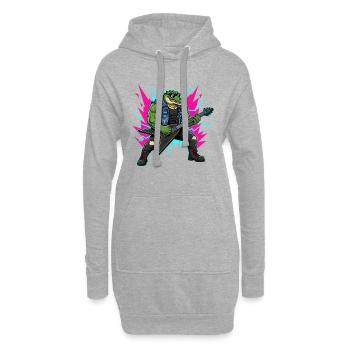 Heavy Metal Rock Musik Musiker Band Festival Kroko - Hoodie-Kleid - Grau meliert - Vorne