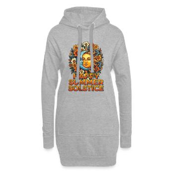 Litha Pagan Solstice d’été Midsommar - Sweat-shirt à capuche long Femme - gris chiné - Devant