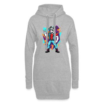 Heavy Metal Rocker Bock Guitare Rock Musique - Sweat-shirt à capuche long Femme - gris chiné - Devant