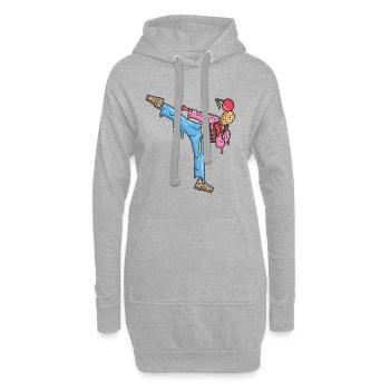 Karate Girl Eiscreme Kampfsportler Damen Taekwondo - Hoodie-Kleid - Grau meliert - Vorne