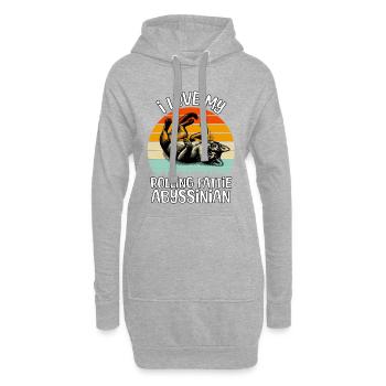 Lustige Abessinierkatze - Hoodie-Kleid - Grau meliert - Vorne